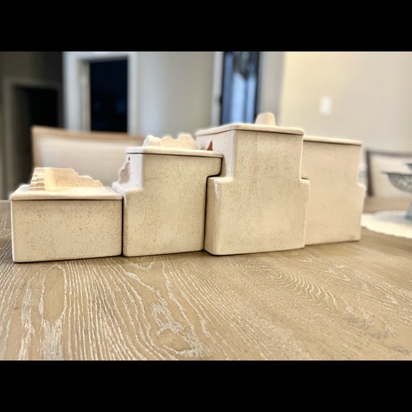 Southwestern Adobe village houses canister set/cookie jar Native American Pueblo - Picture 4 of 9